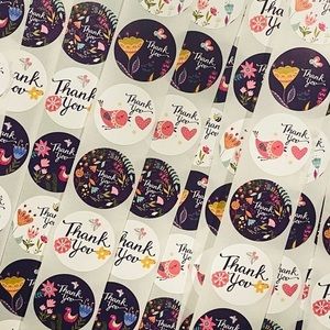 40 Small Thank You Stickers! (Quarter Size)